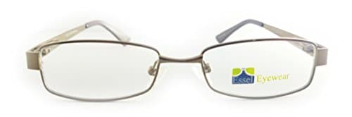 ES115 Metal Rectangular Eye Glasses Full Frame (Brown, 45)