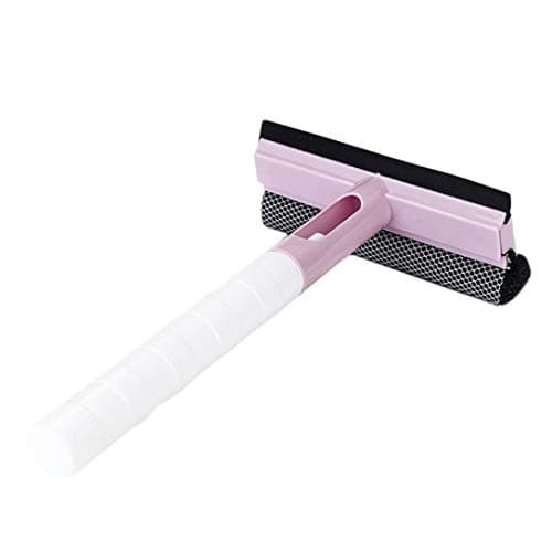 Pinmaoo Window Squeegee Cleaner, Double Face Car Windshield Clean Cleaner Microfiber Scrubber with Spray Head Scrubber (Pink)