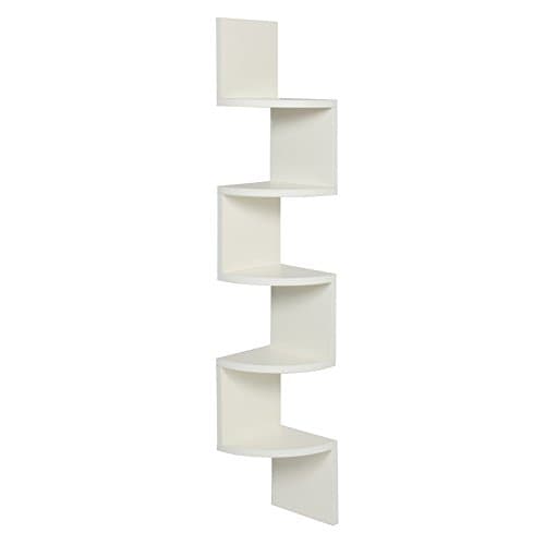 Wall Mount Corner Shelf 5 Tier Zig Zag Large Floating Shelves Design Decoration Book Shelf Organizer Accessories #EW,United States,White