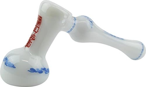7" Long Solid White Hand Rig Bubbla by China Glass