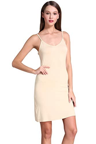 Coreal Women's Long Spaghetti Strap Cami Active Basic Camisole Slip Dress