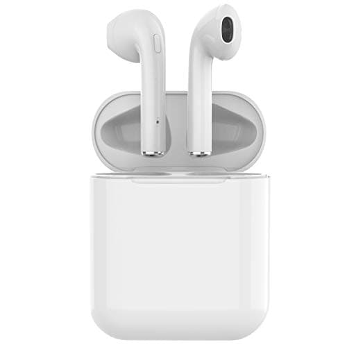 Bluetooth 5.0 Earbuds, True Wireless Earbuds with Charging Case Up to 5 Hours Playtime Stereo Bass Earphones, Auto Pairing, Compatible with/AIRPOdS and Android (White)