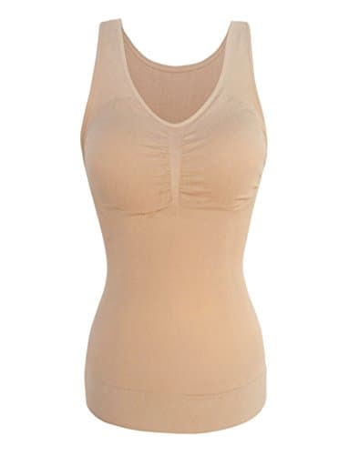ShaperMaker Women Tank Top Light Control Smoothing Basic Cami with Built in Bras