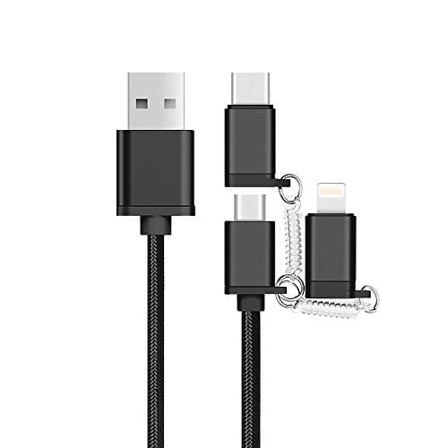 USB to Type C/Lightning/Micro 3 in 1 Multiple 3A USB Charging Cable for iPhone X/8 8 plus/7 7 plus/iPad/Macbook/Galaxy S8 plus/Lg V20/Huawei Mate 9 (black)