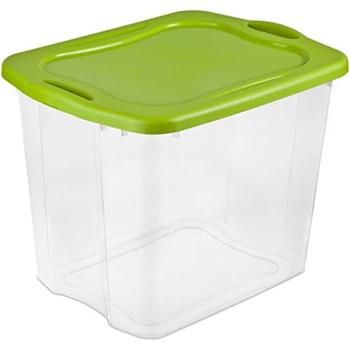 See-Through Base 95 Quart Green Storage Container Boxes, Case of 4