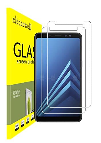 [2-Pack] Galaxy A8 Plus 2018 Screen Protector, ELECNEWELL [Bubble-Free] [Case-Friendly] [HD Clear] Tempered Glass Screen Protector for Samsung Galaxy A8 Plus 2018 with Lifetime Replacement Warranty
