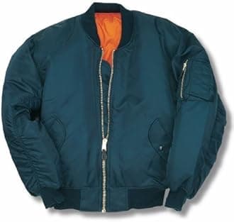 armyandoutdoorsMA1 BOMBER JACKET WITH HEAVY BRASS ZIP (5XL, PETROL BLUE)