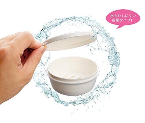 Portable Round Soap Case/soap box/soap tray Include a soap dish Leak proof Airtight Container Soap Tray Traveling Accessory White by Renee craft