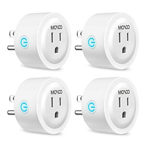 Smart Plug Wi-Fi Smart Outlet Mini Smart Socket Compatible with Alexa and Google Home/IFTTT, No Hub Required Timing Function, White, 4 Pack by MOAOO