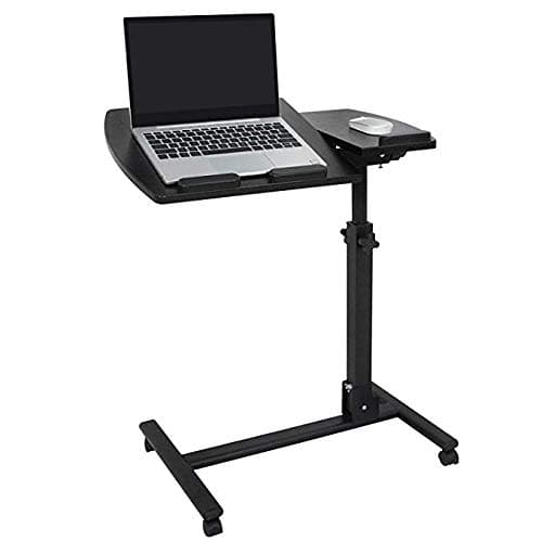 JupiterForce Adjustable Laptop Stand Portable Computer Table Foldable Height (24'' to 35.5'') Rolling Cart Standing at Home,Office Use,Black