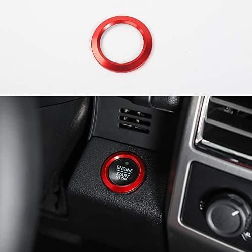 KUJOOY Red ABS Inner Engine Start Switch Knob Button Decor Ring Cover Trim For Ford F150 2015 2016 2017 2018 2019