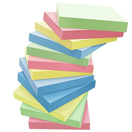 Sticky Notes, Joyeah 12 Pads Self-Stick Notes With 4 Candy Colors, 3 X 3 Inches, 100 Sheets/Pad, Easy To Post for Home, Office