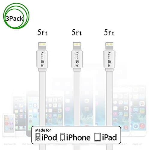 iPhone Cable and Sync Charging Cords for iPhone 7,7 Plus,6,6 Plus,SE,5S,5,iPad,iPad Pro,iPod Nano 7(3-PACK)