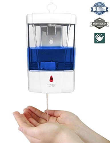 Goodidus Touchless Automatic Soap Dispenser Wall Mount Battery Powered for Kitchen and Bathroom 600ML Capacity