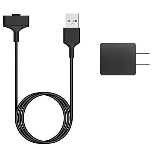 Fitbit Ionic Charger, Replacement Fitbit Ionic Charger Cable 100cm Longer Charging Cords with USB Wall Charger Plug Power Adapter Only for Ionic Accessories (Black)