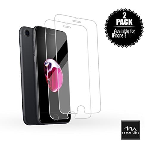 iPhone 7 Screen Protector 2 pack, Mertlin iPhone 7 Screen Protector 9H, HD Clear, iPhone 7 Screen Protector 0.3 mm, Bubble Free Installation , 4.7 inch