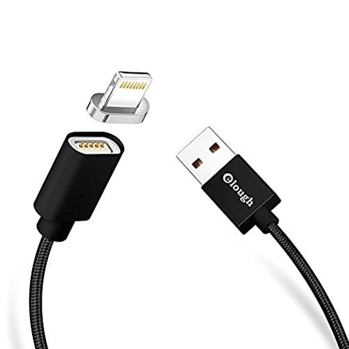 Elough E04 Magnetic USB Data Sync Fast Charging Braided Cable Connector Charger for iPhone 5, 5c, 5s, SE, 6, 6 Plus, 6s, 6s Plus, 7,7 Plus, 8,iPad, iPad mini, iPad pro, iPod (Black)