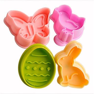 Baking Mold 4pcs Easter Plunger Cookie Cutter Kitchen Cookie Stamp in Bunny Chick Egg Butterfly Shape