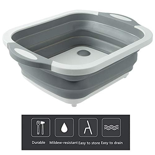 4-in-1 Multi-Function Collapsible Sink Cutting Board Drain Basket Household Washing Fruit Bowl Storage Basket