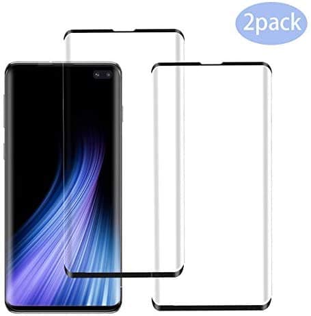 [2 Pack] Galaxy S10 Plus Screen Protector Tempered Glass Include a Camera Lens Protector, Anti-Fingerprint, no Bubble, 9H Hardness, Suitable for Samsung Galaxy S10 Plus Screen Protector