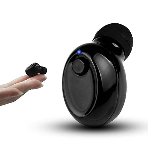 Ustars V4.1 Smallest Bluetooth Wireless Earbud Headset Single In-ear Earphone with HD Mic, Mini Pro A Invisible Car Headset, Magnetic Charging, Long Battery, Black