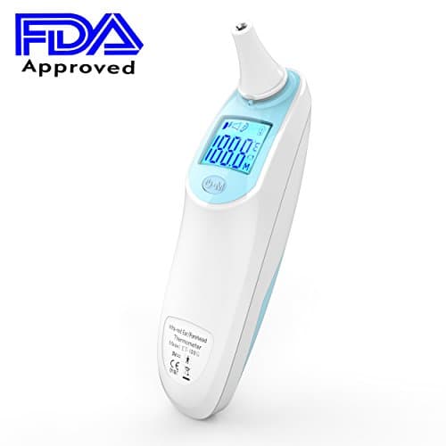 Forehead Thermometer, Memorize Multiple Temperatures, Temperature Warning, Infrared Digital Thermometer, for Baby, Infant, Toddler and Adults - FDA Approve ET-100G