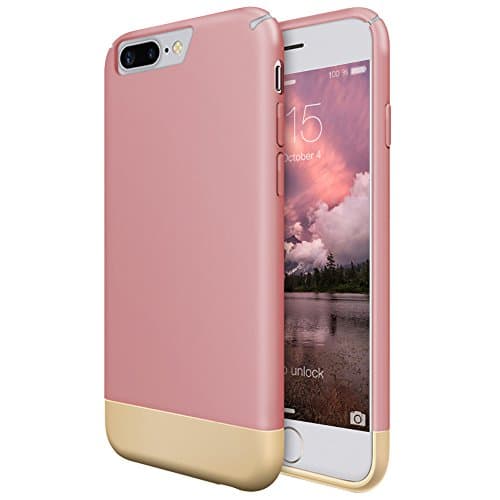 iPhone 7 Plus Shell Case, iPhone 7 Plus Tough Case, OliveIce [Pristine Bond Series] iPhone 7 Plus Hard Dual Part Slim Thin Cover Snap-on Slider Case Protective Microfiber Soft-Interior - Rose Gold