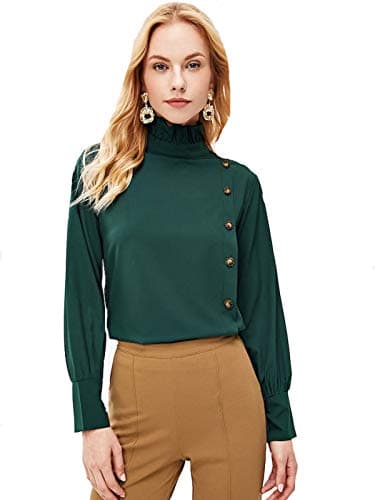 Women's Full Sleeve Solid Single Breasted Blouse