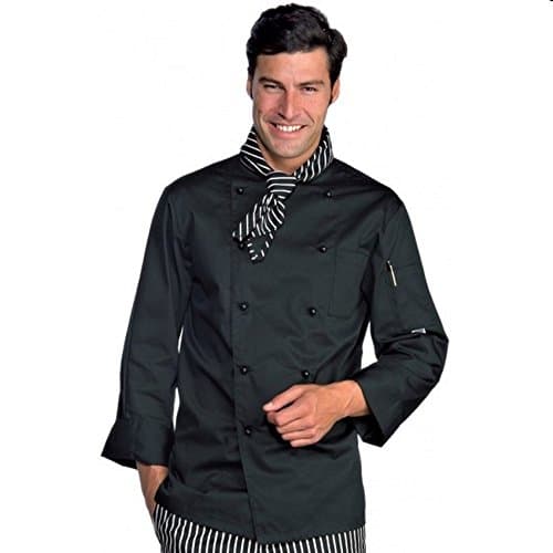 IsaccoMen's Polycotton Chef’s Jacket - Black