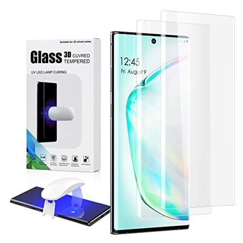 RockFlim [2 Pack] Galaxy Note 10 Tempered Glass Screen Protector,Fingerprint Scaner 3D Liquid Clear Full Curved Edge Case Friendly Anti-Scratch Coverage for Samsung Galaxy Note 10 2019 (2 Pack)