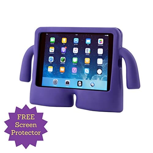 iPad Case for Kids (INCLUDING Screen Protector) A Shockproof and Durable Protective Case for iPad 2nd / 3rd &amp; 4th Generation which is Free-Standing has Carrying Handles and is Child Safe (PLUM PURPLE)