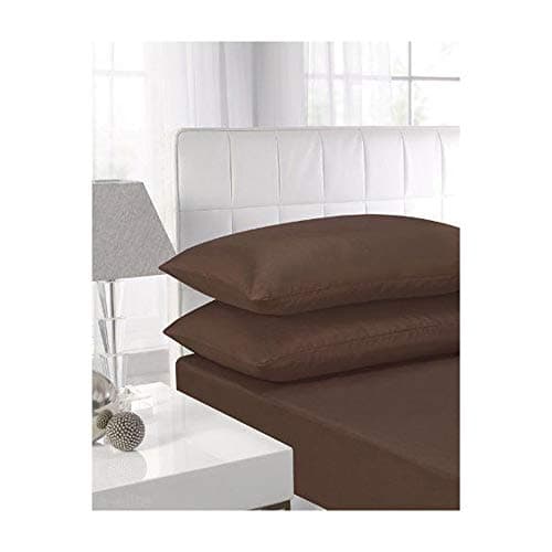 Flat Sheets Polycotton Bed Sheets Super King Size Superking Poly Cotton Bedding, Choco