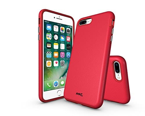 iPhone 7 plus case, MoboZx [Premium Texture] Dual-Layer Slim Protective Anti-Slippery Scratch-Resistant Shockproof Bumper For iPhone 7 Plus (Red)