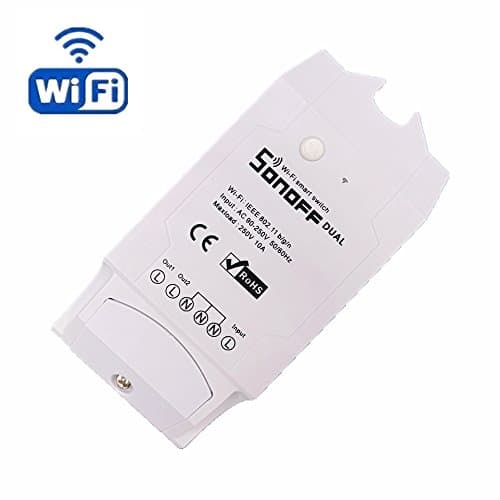 Wireless switch ,HEANTTV sonoff 2ch wifi remote timer switch for Lamp / electric fan / appliance, diy smart home switch Via iphone Android (Dual Channel)