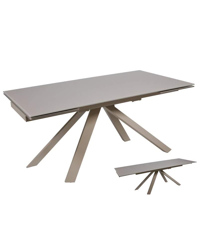 Gray extendable dining table