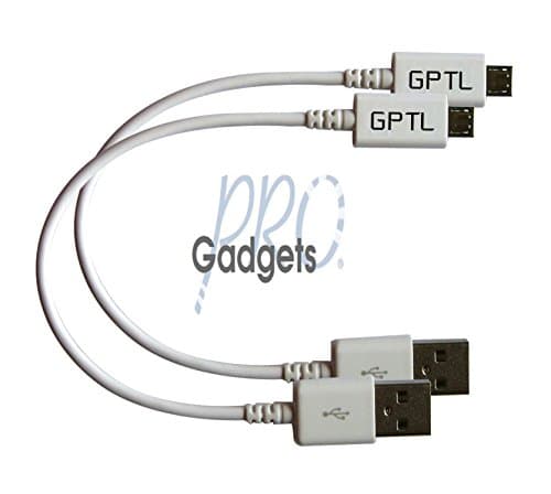 GadgetsPRO Micro USB Cable for All Android Devices, White, Short 0.2m/8.5in (2-Pack)