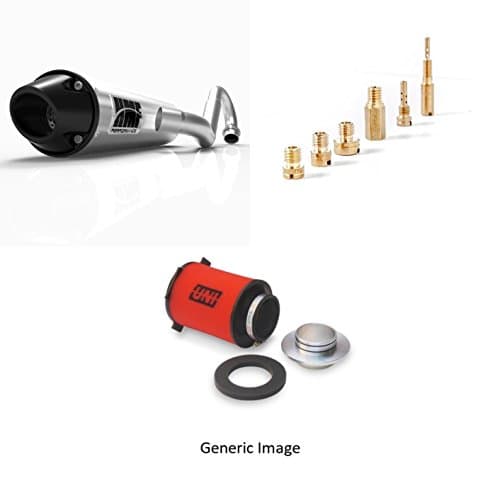 Basic Jet Kit, Foam Air Filter & Brushed Performance-Series Full System Exhaust Euro-Black for Yamaha Raptor 250 2008-2010