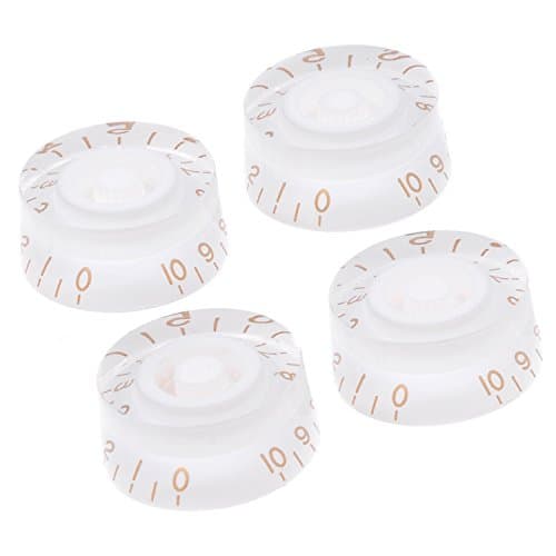 Kmise Speed Control Knobs Guitar Knob Anti-Clockwise for Gibson Les Paul Guitar Replacement Parts White Pack of 4