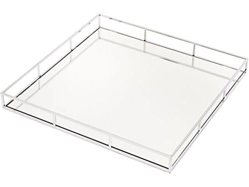 Ampleforth Chrome Plated Square Mirror Tray - Large