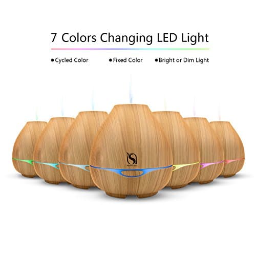 Essential Oil Diffuser, Aroma Wood Grain Diffuser with Lights for Sweet Sleep