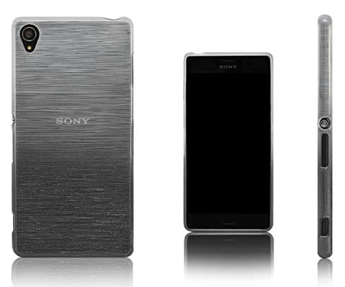 Xcessor Transition Flexible TPU Case with Gradient Silk Thread Texture for Sony Xperia Z3 - Transparent/Grey