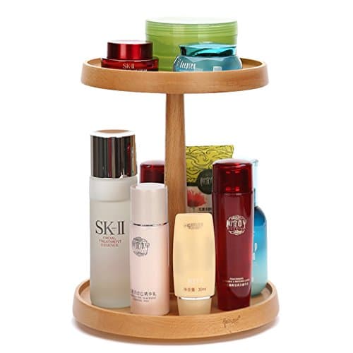 High - Grade Solid Wood Rotating Cosmetics Storage Frame Creative Skin Care Products Finishing Storage Box