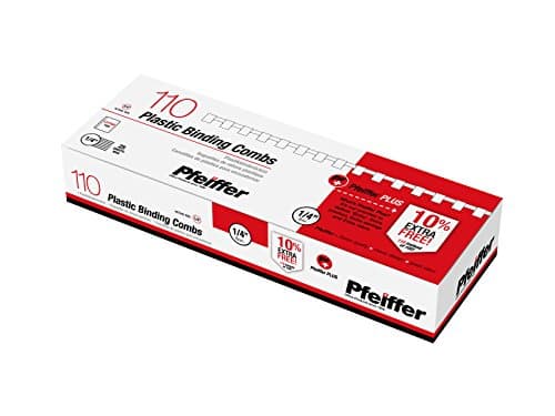 Pfeiffer Plastic Binding Combs 1/4 Black, 25 sheets max, 110-Pack (C) (PFP20602C2)