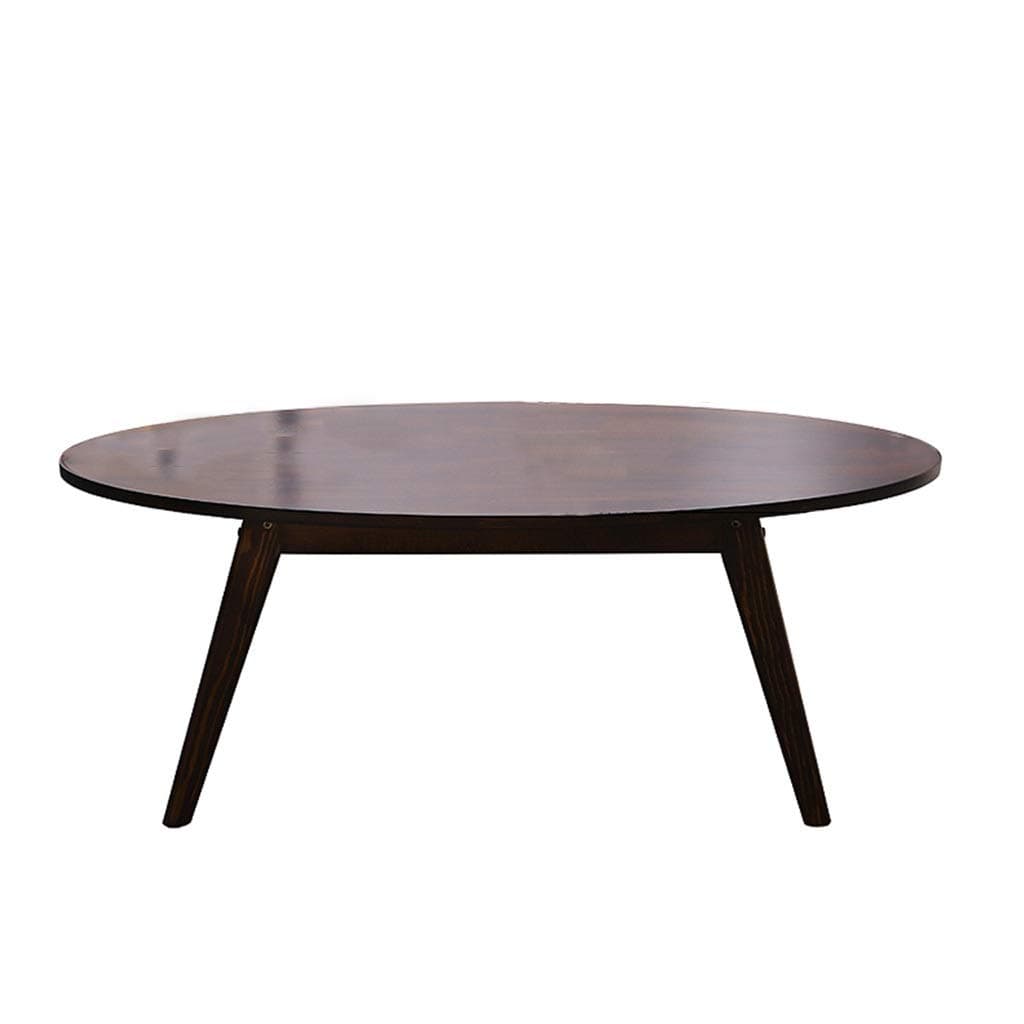 Living Room Coffee Table Simple Small Table Mini Simple Coffee Table Wooden Oval Coffee Table (Color : WALNUT, Size : 100X50X41CM)