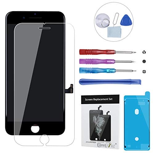 BeeFix Fit iPhone 8 Screen Replacement 3D Touch LCD Screen Digitizer Replacement Display Assembly Repair Kits with Waterproof Adhesive,Tempered Glass,Tools and Instruction (Black)