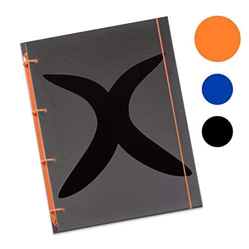 flexiNotes A5 notebook, type: X-black, orange, 125 sheets, squared - ring M