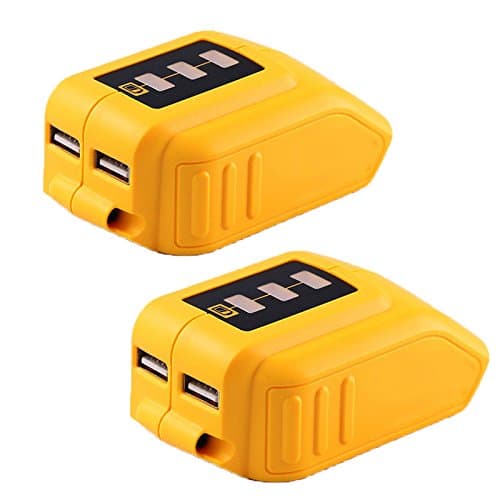 Weistar 12/20V Max USB Power Source Replace for Dewalt DCB090 Converters Adapter 10.8v 12v 14.4v 18v 20v Lithium Battery (2Packs)
