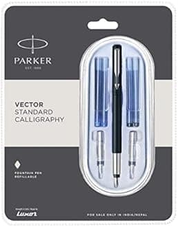 Parker Vector Standard Red CT Calligraphy Fountain Pen Set