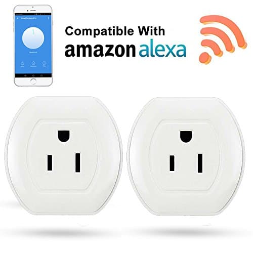 2 Pack Mini Smart Plugs, Quarkware Wifi Enabled Wireless Remote App Control Smart Plug Outlet Socket With Timing Function Compatible with Amazon Alexa Google Home Assistant