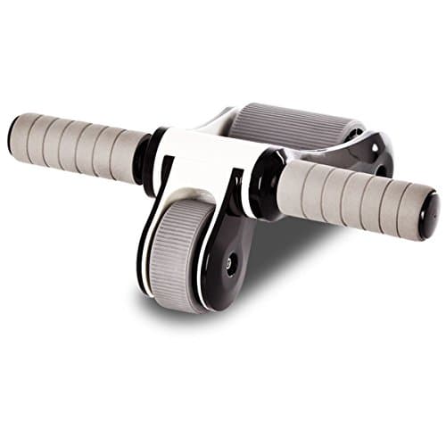 GANZTON Ab Roller Wheel Triangular Support Abdominal Roller Core Abdominal Trainers Workout Fitness Exerciser With Knee Pad Black For Body Fitness Strength Training Yoga Gym gray